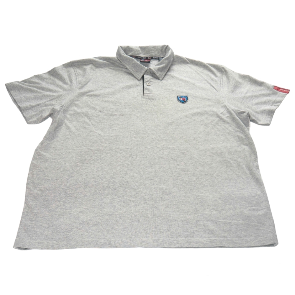 Vintage Bugle Boy Jean Company Mens Large Grey Preppy Polo Short Sleeve Shirt